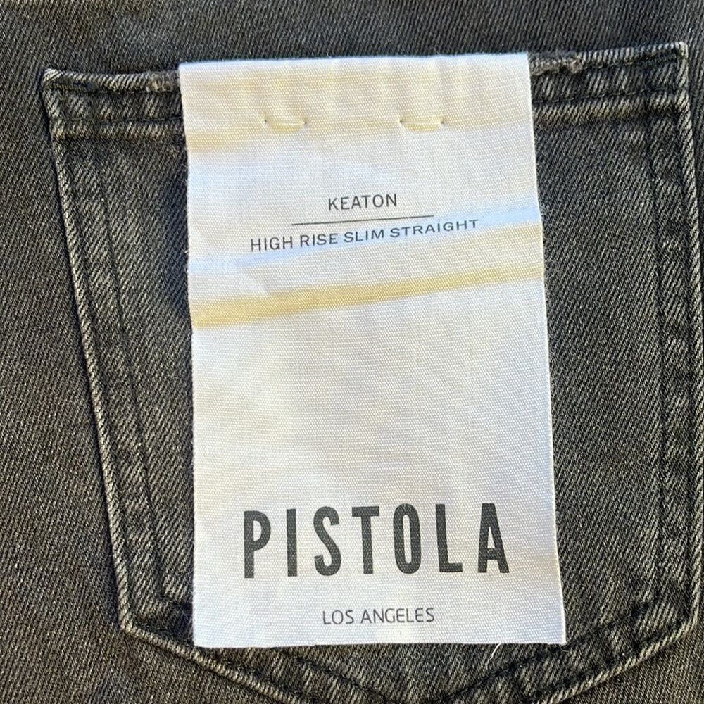 Pistola jeans Keaton High rise slim straight Black Distressed ripped knees 25 - Picture 5 of 8